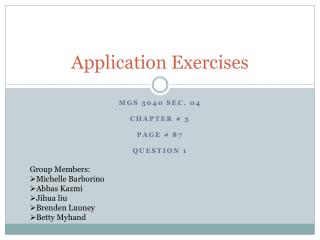 Application Exercises