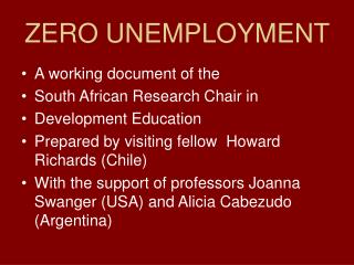 ZERO UNEMPLOYMENT