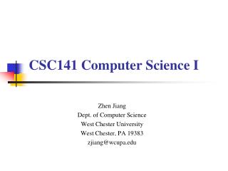 CSC141 Computer Science I