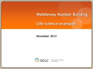 WebDewey Number Building Life science examples
