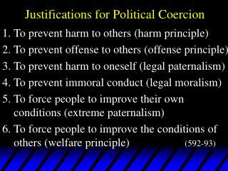 Justifications for Political Coercion