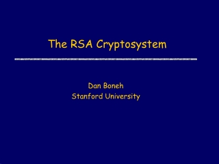 The RSA Cryptosystem