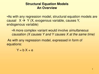 Structural Equation Models An Overview