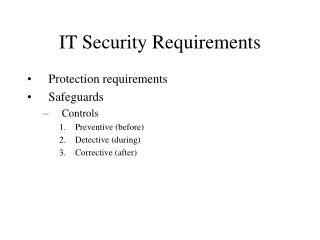 IT Security Requirements