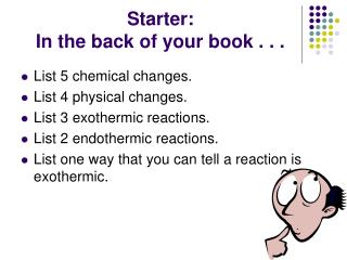 Starter: In the back of your book . . .
