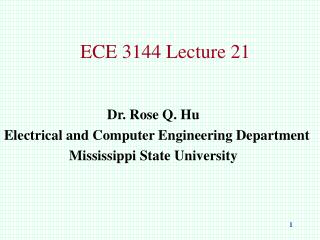 ECE 3144 Lecture 21