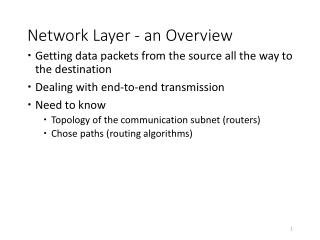 Network Layer - an Overview