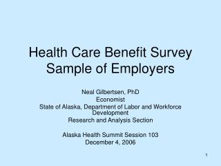Health Care Benefit Survey Sample of Employers