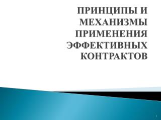 ПРИНЦИПЫ И МЕХАНИЗМЫ ПРИМЕНЕНИЯ ЭФФЕКТИВНЫХ КОНТРАКТОВ