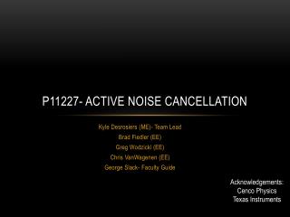P11227- Active noise cancellation