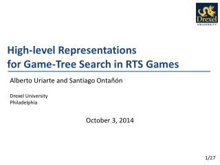 High-level Representations for Game-Tree Search in RTS Games