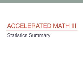 Accelerated Math III