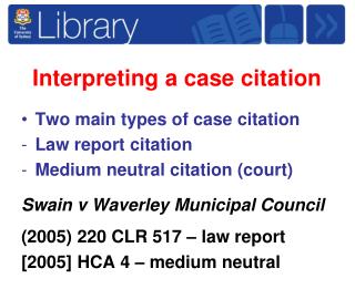 Interpreting a case citation