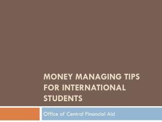 Money Managing Tips for International Students