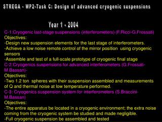 STREGA - WP2-Task C: Design of advanced cryogenic suspensions