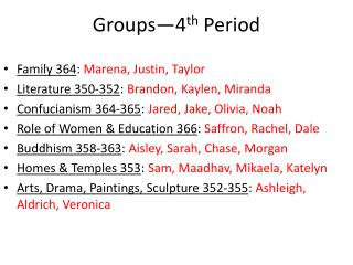 Groups—4 th Period