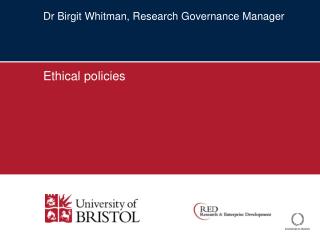 Dr Birgit Whitman, Research Governance Manager