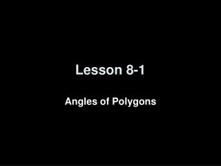 Lesson 8-1