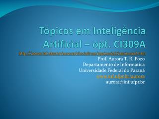 Prof. Aurora T. R. Pozo Departamento de Inform ática Universidade Federal do Paraná