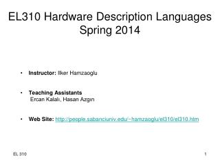 EL310 Hardware Description Languages Spring 20 14