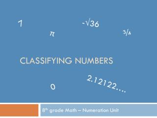 Classifying Numbers