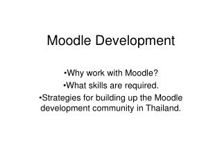 Moodle Development