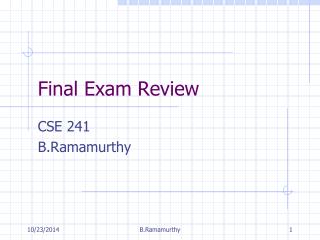 Final Exam Review