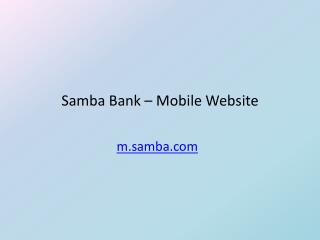 Samba Bank – Mobile Website