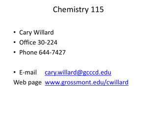 Chemistry 115