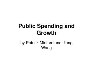 Public Spending and Growth
