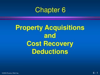 Property Acquisitions and Cost Recovery Deductions