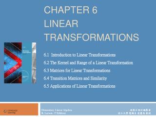 CHAPTER 6 LINEAR TRANSFORMATIONS
