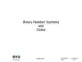 Binary Number Systems and Codes