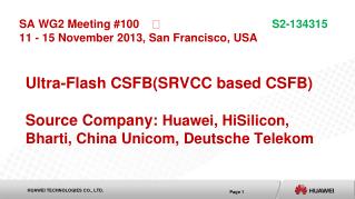 Ultra-Flash CSFB(SRVCC based CSFB)