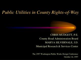 Public Utilities in County Rights-of-Way