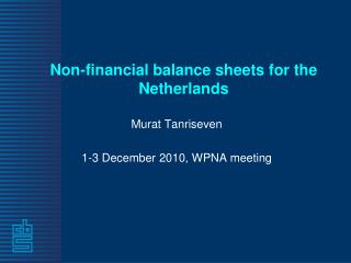 Non-financial balance sheets for the Netherlands
