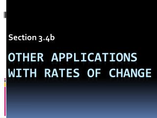 Other applications with rates of change
