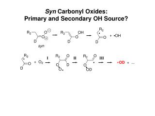Syn Carbonyl Oxides: Primary and Secondary OH Source?