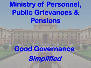 Ministry of Personnel, Public Grievances &amp; Pensions