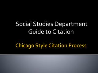 Chicago Style Citation Process