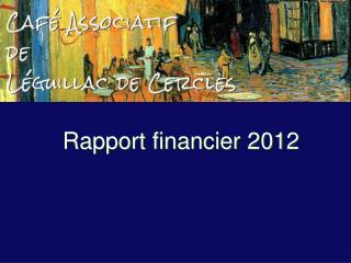Rapport financier 2012