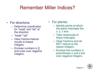 Remember Miller Indices?