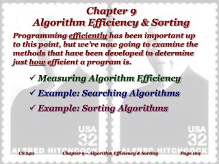 Chapter 9 Algorithm Efficiency &amp; Sorting