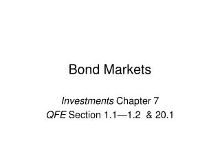 Bond Markets