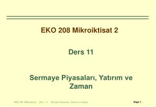 EKO 208 Mikroiktisat 2