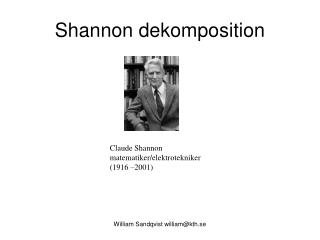 Shannon dekomposition