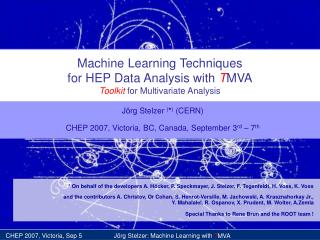 Machine Learning Techniques for HEP Data Analysis with T MVA Toolkit for Multivariate Analysis