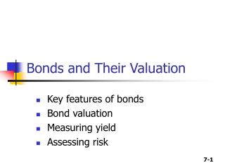 Bonds and Their Valuation