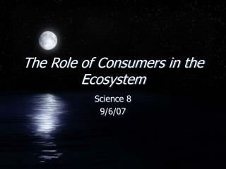 The Role of Consumers in the Ecosystem