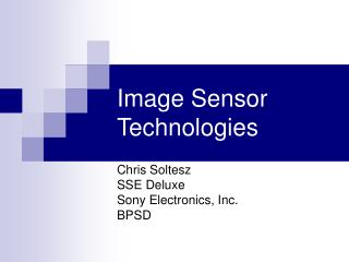 Image Sensor Technologies